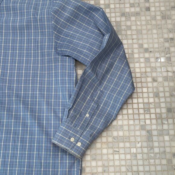 Eddie Bauer Relaxed Fit Wrinkle Resistant Blue Yellow Striped Long Sleeve - Picture 5 of 8
